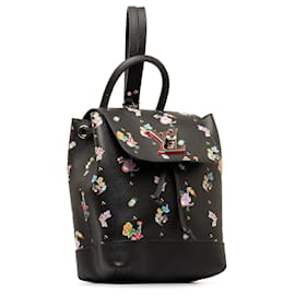 Louis Vuitton-Louis Vuitton Black Lockme Floral Backpack-Black