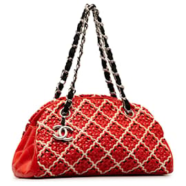 Chanel-Sac bowling Chanel rouge petit point verni Just Mademoiselle-Rouge