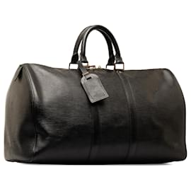 Louis Vuitton-Louis Vuitton Black Epi Keepall 45-Noir