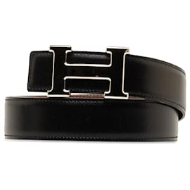 Hermès-Hermès Black Constance Reversible Belt-Brown,Black