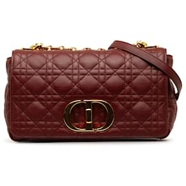 Dior-Dior Red Medium calf leather Cannage Caro Bag-Red,Other