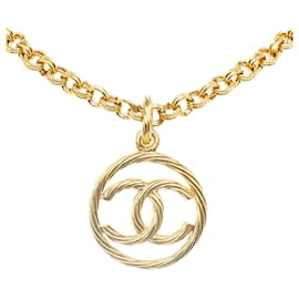 Chanel-Chanel Gold CC Pendant Necklace-Golden
