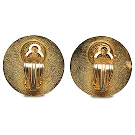 Hermès-Boucles d'oreilles à clip avec logo rond rose Hermès-Rose,Doré