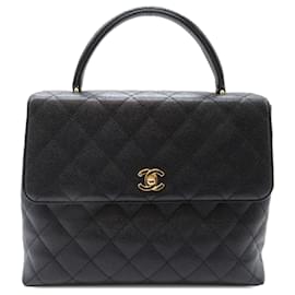 Chanel-Manico superiore Chanel Caviar Kelly nero-Nero