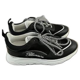 Blumarine leather sneakers Black White