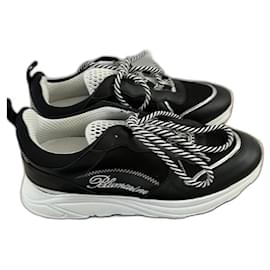Blumarine-Blumarine leather sneakers-Black,White