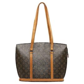 Louis Vuitton-Sac tote Babylon Monogram Louis Vuitton M51102 en cuir PVC marron en état juste correct-Marron