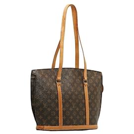 Louis Vuitton-Sac tote Babylon Monogram Louis Vuitton M51102 en cuir PVC marron en état juste correct-Marron