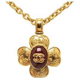 Chanel-Chanel CC Flower Gripoix Pendant Necklace Necklace Metal in Good condition-Other