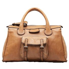 Chloé Bolsa tote de couro Chloe Edith bege em muito bom estado Bege