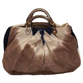 Miu Miu Sac fourre-tout en daim tie-dye Cognac