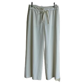 Georges Rech Wide Leg Pants Eggshell Polyester Eggshell
