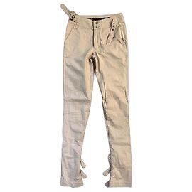 D&G Pantalones vintage beige de algodón SS03 Dolce&Gabbana Bondage. Beige