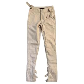D&G-SS03 Dolce&Gabbana Vintage Bondage Beige Pants in cotton-Beige