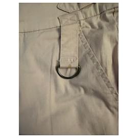 D&G-Pantalones vintage beige de algodón SS03 Dolce&Gabbana Bondage.-Beige