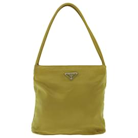 Prada-PRADA Shoulder Bag Nylon Yellow Auth ac2862-Yellow