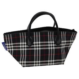 Autre Marque-Burberrys Nova Check Blue Label Borsa a mano Nylon Nero Auth kk206-Nero