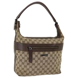 Gucci-GUCCI GG Canvas Shoulder Bag Beige 001 4298 Auth bs13373-Beige