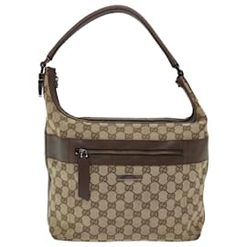Gucci-GUCCI GG Canvas Shoulder Bag Beige 001 4298 Auth bs13373-Beige