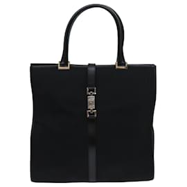 Gucci-GUCCI Jackie Hand Bag Nylon Black 002 1064 Auth yk11601-Black