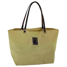 Fendi-FENDI Tote Bag Nylon Yellow Auth bs13572-Yellow