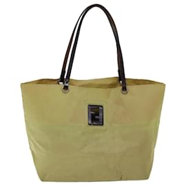 Fendi-FENDI Tote Bag Nylon Yellow Auth bs13572-Yellow