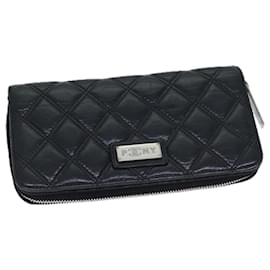Chanel-CHANEL Matelasse Long Wallet Leather Black CC Auth yk11586-Black