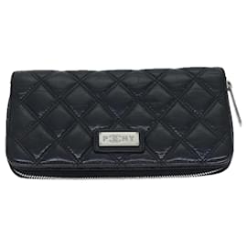 Chanel-CHANEL Matelasse Long Wallet Leather Black CC Auth yk11586-Black