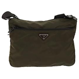 Prada-PRADA Shoulder Bag Nylon Khaki Auth mr102-Khaki