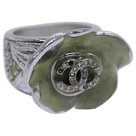 Chanel-CHANEL COCO Mark Ring metal Silver CC Auth bs13494-Silvery