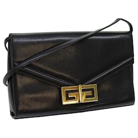 Givenchy-GIVENCHY Shoulder Bag Leather Black Auth bs13414-Black