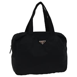Prada-PRADA Hand Bag Nylon Black Auth 70386-Black