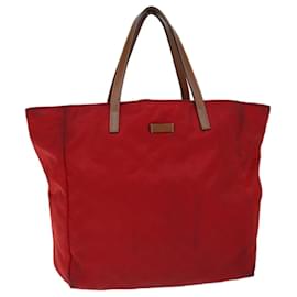 Gucci-GUCCI GG Lona Tote Bag Vermelha 282439 auth 70608-Vermelho