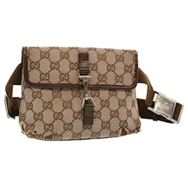 Gucci-Riñonera de Lona GG GUCCI Beige 92543 Autenticación señor132-Beige