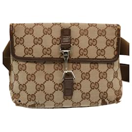 Gucci-Riñonera de Lona GG GUCCI Beige 92543 Autenticación señor132-Beige