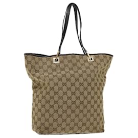 Gucci-GUCCI GG Lona Tote Bag Bege 002 1098 auth 70138-Bege