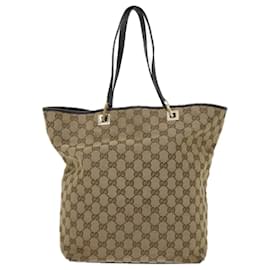 Gucci-GUCCI GG Lona Tote Bag Bege 002 1098 auth 70138-Bege
