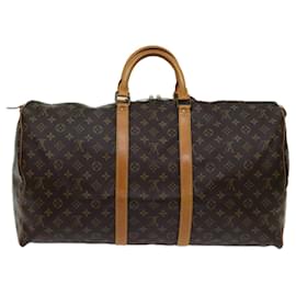 Louis Vuitton-Louis Vuitton Monograma Keepall 55 Boston Bag M41424 Autenticação de LV 70835-Monograma