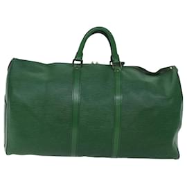 Louis Vuitton-Louis Vuitton Epi Keepall 55 Boston Bag Green M42954 LV Auth ki4249-Green