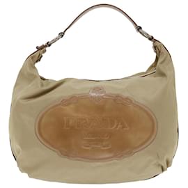 Prada-PRADA Shoulder Bag Nylon Beige Auth ac2885-Beige