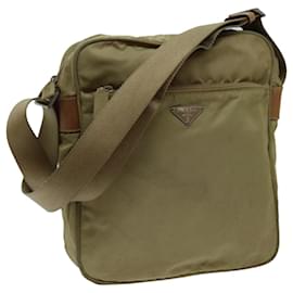 Prada-PRADA Shoulder Bag Nylon Beige Auth 70211-Beige