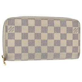 Louis Vuitton-LOUIS VUITTON Damier Azur Zippy Wallet Portafoglio lungo N63503 LV Auth em6023-Altro
