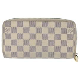 Louis Vuitton-LOUIS VUITTON Damier Azur Zippy Wallet Portafoglio lungo N63503 LV Auth em6023-Altro