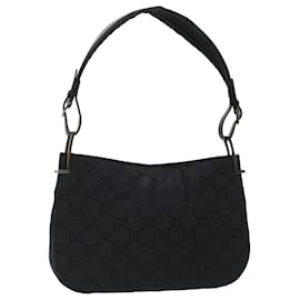 Gucci-Gucci Bolso de hombro de lona con GG negro 001 3193 autenticación 70801-Negro