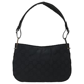 Gucci-Gucci Bolso de hombro de lona con GG negro 001 3193 autenticación 70801-Negro