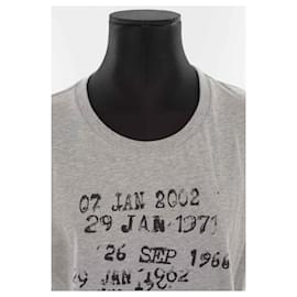 Saint Laurent-camiseta de algodón-Gris