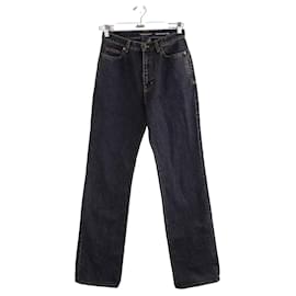 Saint Laurent-Jeans largos de algodão-Azul