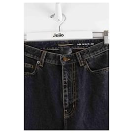 Saint Laurent-Wide cotton jeans-Blue