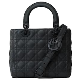 Dior-DIOR Lady Dior Tasche aus schwarzem Leder - 101845-Schwarz