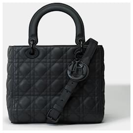Dior-DIOR Lady Dior Bag in Black Leather - 101845-Black